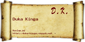 Duka Kinga névjegykártya